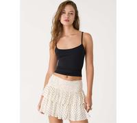 Stradivarius - Minigonna pantalone grigio chiaro con volant XS