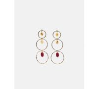 Stradivarius - Orecchini a cerchio pendenti con charm color oro-Giallo M