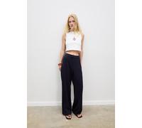 Stradivarius Pantalone elegante gamba larga Azzurro mare 46