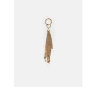 Stradivarius - Portachiavi color oro con charm con nappe in metallo-Giallo M