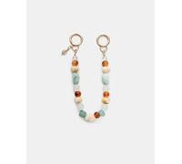 Stradivarius - Portachiavi color oro con charm con perline-Giallo M