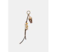 Stradivarius - Portachiavi con charm a forma di popcorn color bianco M