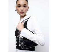 Stradivarius - Portachiavi grigio con charm a forma di cuore in perline M