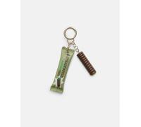 Stradivarius - Portachiavi marrone con charm con barretta di cioccolato e matcha M