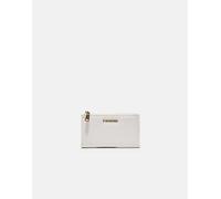 Stradivarius - Portafoglio lungo con portacarte bianco saffiano M