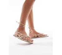 Stradivarius - Sandali bassi oro con fascette sottili 41