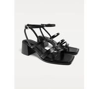 Stradivarius - Sandali neri con tacco largo e fascette-Nero 35