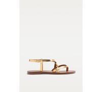 Stradivarius Sandalo piatto con listini in pelle ORO 35