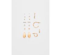 Stradivarius Set 9 orecchini mini goccia Oro OS
