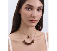 Stradivarius - Set con 2 collane verde oliva M