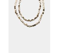 Stradivarius - Set da 2 collane dorate in metallo con perline-Giallo M