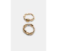 Stradivarius Set di 2 braccialetti elastici con volume Oro OS