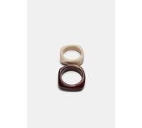 Stradivarius Set di 2 bracciali rigidi Marrone OS