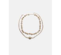 Stradivarius - Set di 2 collane voluminose dorate con charm-Giallo M