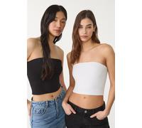 Stradivarius Set di 2 top a fascia Nero S