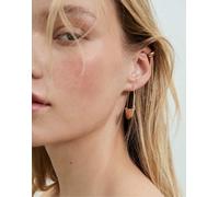 Stradivarius - Set di orecchini ear cuff e a cerchio dorati-Giallo M