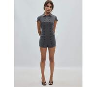 Stradivarius shorts micro con dettaglio bottoni grigio scuro 46