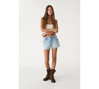 Stradivarius Shorts mini in denim SLAVATO DENIM BLU MEDIO CHIARO 40