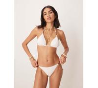 Stradivarius - Slip bikini bianco e marrone-Multicolore M