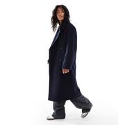 Stradivarius - STR - Cappotto sartoriale blu navy taglio lungo L