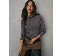 Stradivarius - T-shirt basic aderente color melanzana-Viola XS