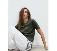 Stradivarius - T-shirt basic pesante vestibilità classica verde XS