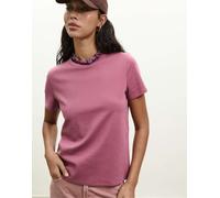 Stradivarius - T-shirt basic regular fit color malva morbida al tatto-Viola XS