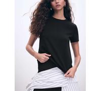 Stradivarius - T-shirt basic regular fit nera morbida al tatto-Nero XL