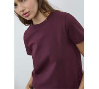 Stradivarius - T-shirt basic regular fit viola morbida al tatto M