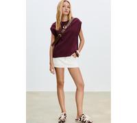 Stradivarius T-shirt basic senza maniche MELANZANA S