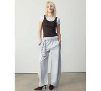 Stradivarius - T-shirt marrone a coste con dorso a vogatore XL