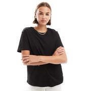 Stradivarius - T-shirt oversize nera-Nero XS