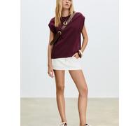 Stradivarius - T-shirt senza maniche basic color melanzana-Viola XS