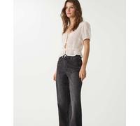 Stradivarius Tall - D92 - Jeans dritti a fondo ampio nero slavato-Grigio 8