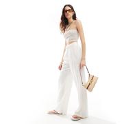 Stradivarius - Top a fascia beige a coste-Neutro XL