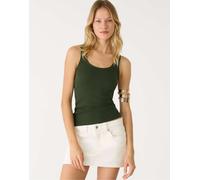 Stradivarius - Top basic verde con spalline sottili M