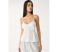 Stradivarius - Top bianco allacciato L