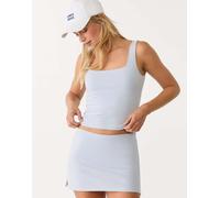 Stradivarius - Top blu chiaro con scollo squadrato L