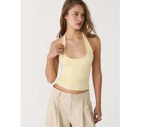 Stradivarius - Top con dorso a vogatore giallo pastello S