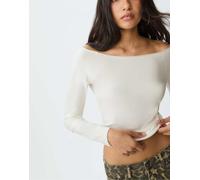 Stradivarius - Top écru con spalle scoperte-Bianco S