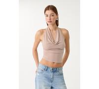 Stradivarius Top halter con brillantini Rosa cipria S