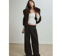 Stradivarius - Top in maglia écru raccolto con spalle scoperte-Bianco XS