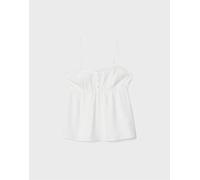 Stradivarius - Top in misto lino bianco con spalline sottili XS