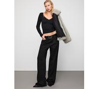 Stradivarius - Top in pizzo nero senza cuciture S