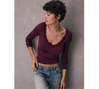 Stradivarius - Top in pizzo viola senza cuciture S