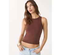 Stradivarius - Top marrone con dorso a vogatore XS