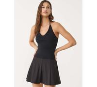 Stradivarius - Top nero allacciato al collo M
