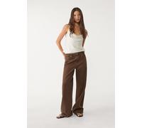 Stradivarius Top satinato spalline Ecru S