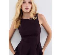 Stradivarius - Top viola a righe senza maniche stile peplo M