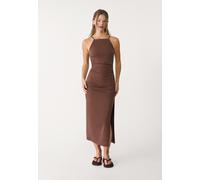 Stradivarius Vestito halter midi Marrone S